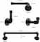 Black 4-Piece Wall Mounted Industrial Pipe Bathroom Hardware Set